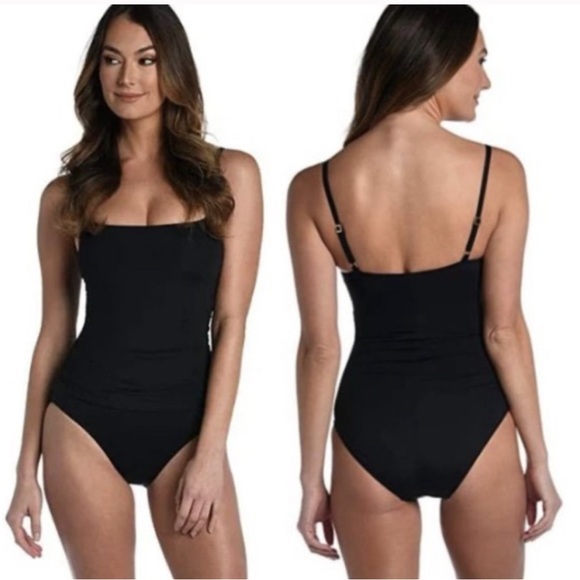 NWT La Blanca size 12 one piece black swimsuit - Picture 4 of 9